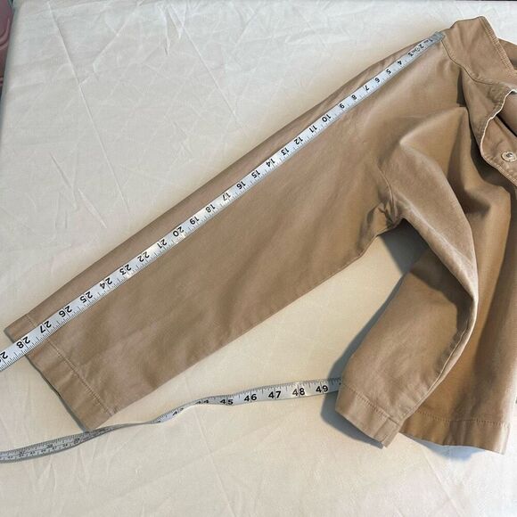 Eileen Fisher Organic Cotton / Hemp Khaki Tan Jacket Button Snap Front Pockets - Picture 9 of 10